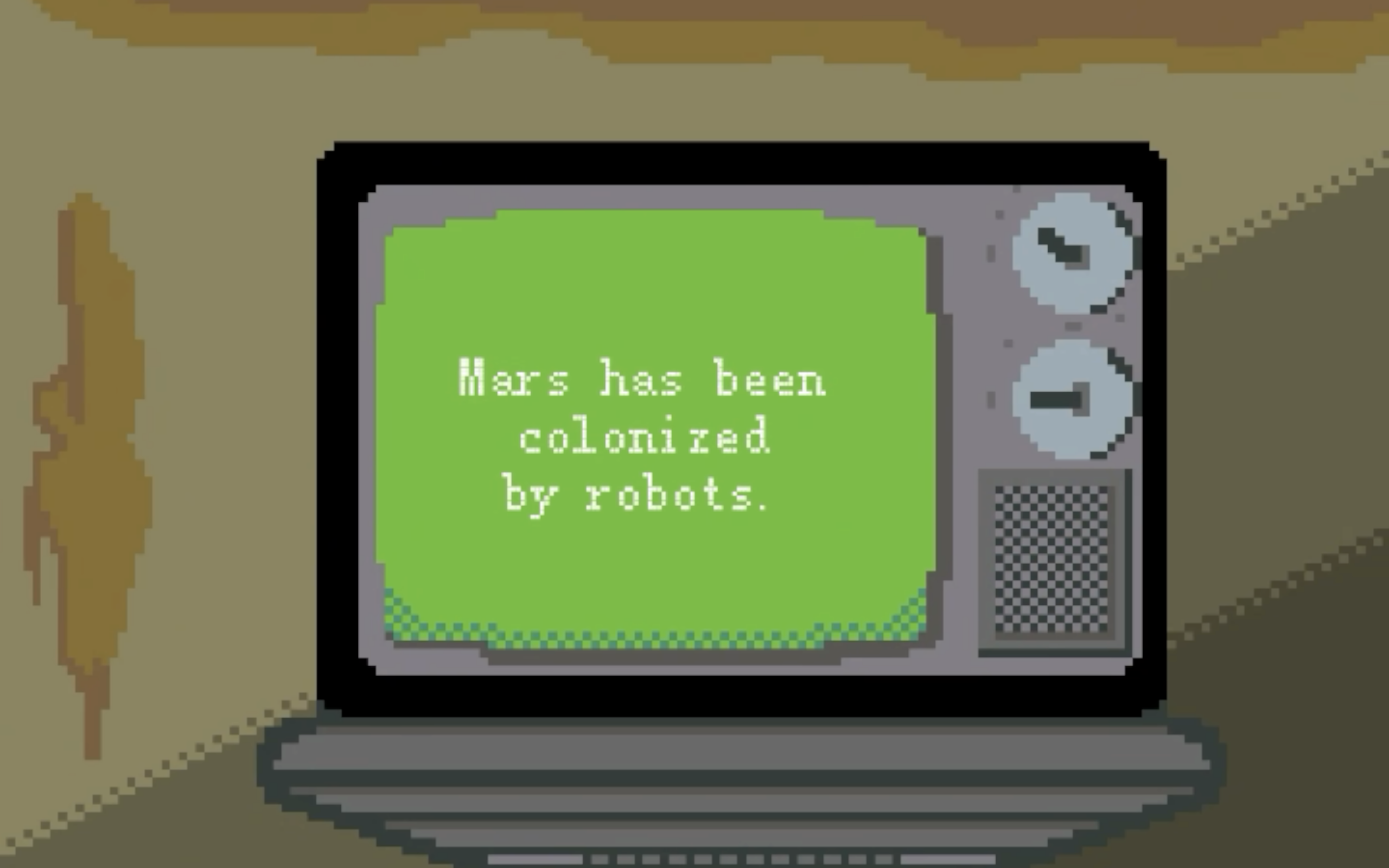 Paperworkx opening transmission screen saying Mars has been colonized by robots